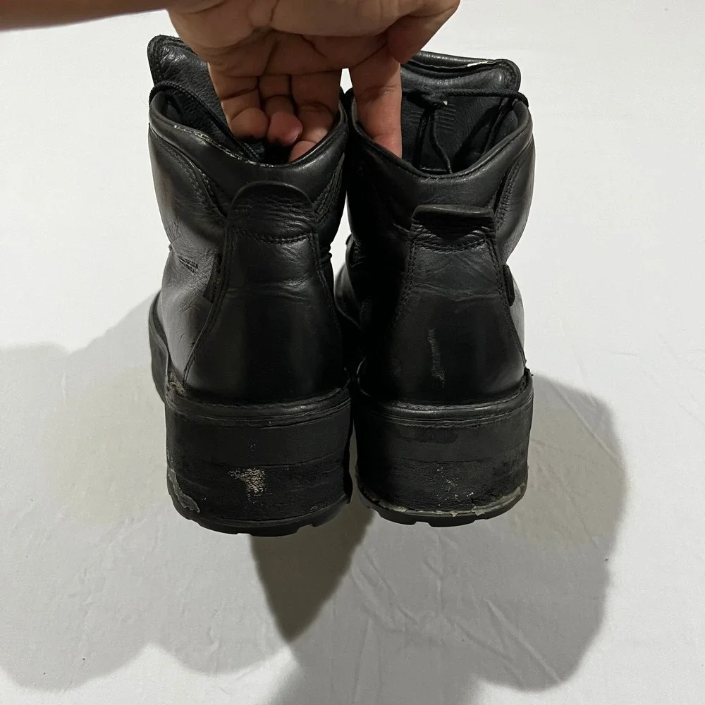Mens Danner Black Leather Mountain Punk Goth Biker Platform Boots Sz 11.5 Custom